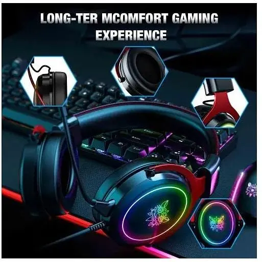 Ігрові навушники Onikuma X10 Gaming with LED чорно сріблясті - фото 7