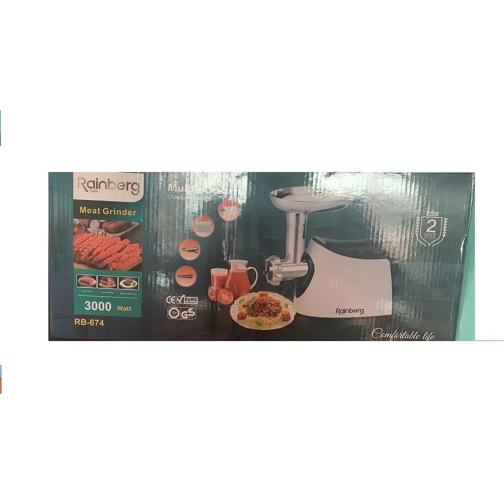 Електрична м'ясорубка з насадками для соку Rainberg RB-674  - фото 4