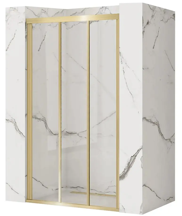 Душові двері Rea Alex 120 brushed gold REA-K2501, прозорий, золотий