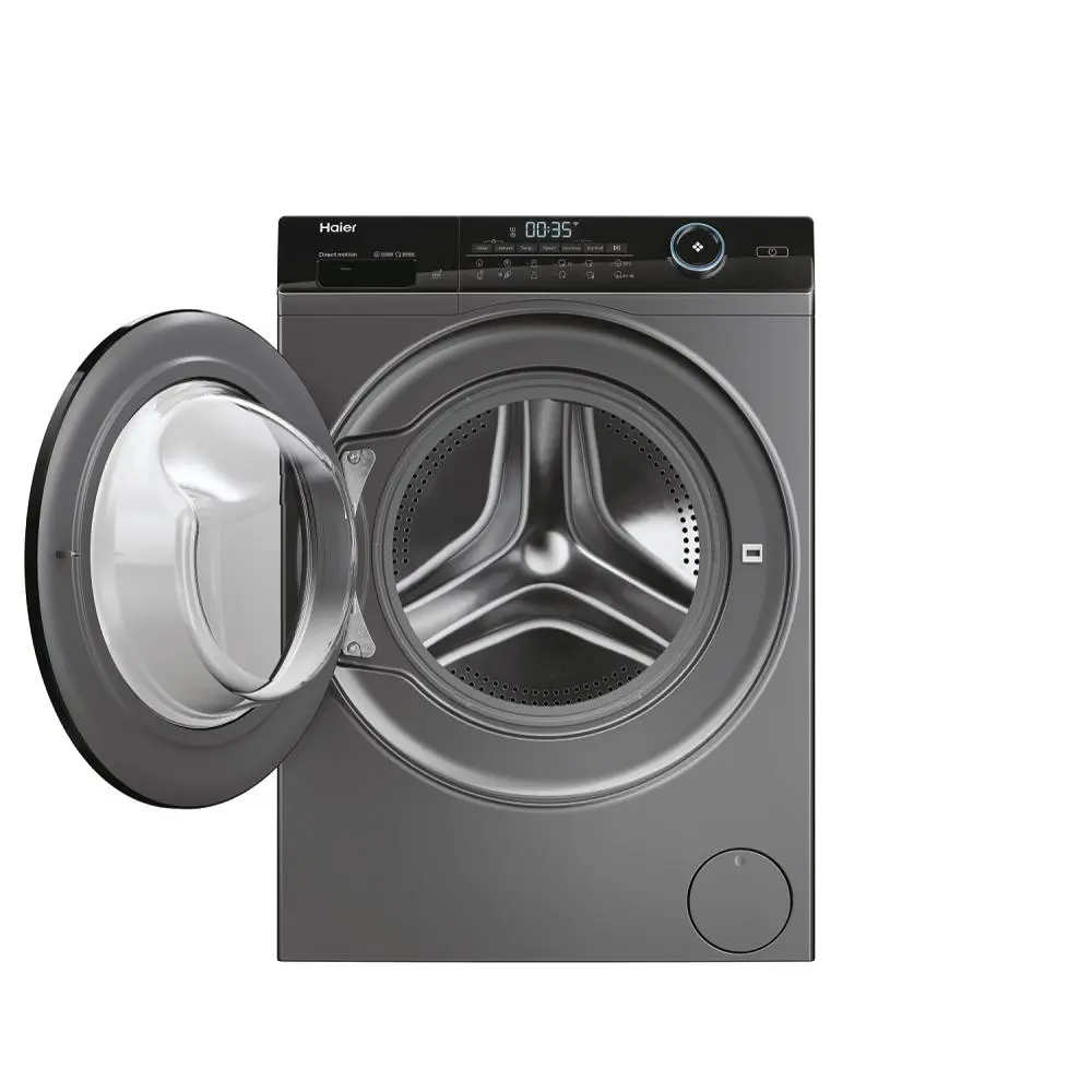 Стирально-сушильная машина Haier фронтальная 8(5) кг 1400 A 46 см дисплей пара инвертор люк черный прямой привод серебристый - фото 3