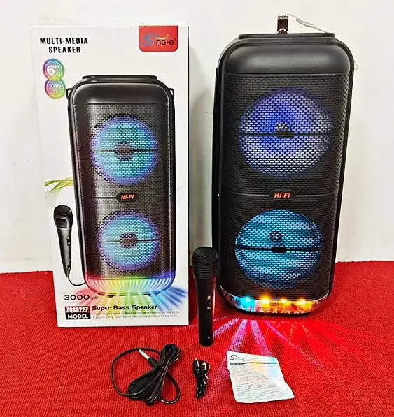 Портативна Bluetooth колонка ZQS-6227 акустична система з мікрофоном та RGB підсвічуванням Чорний - фото 5