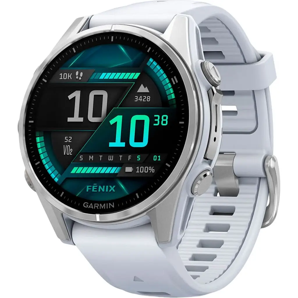 Смарт-годинник Garmin Fenix 8 AMOLED 43mm Silver with Whitestone Silicone Band (010-02903-00) [115071] - фото 1