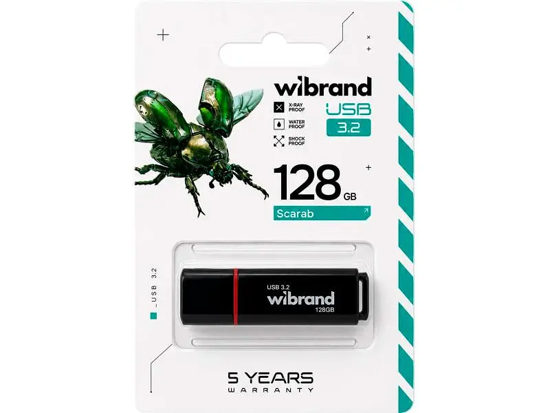 Флешка Wibrand 128 GB Scarab Black (WI3.2/SC128P11B) - фото 4