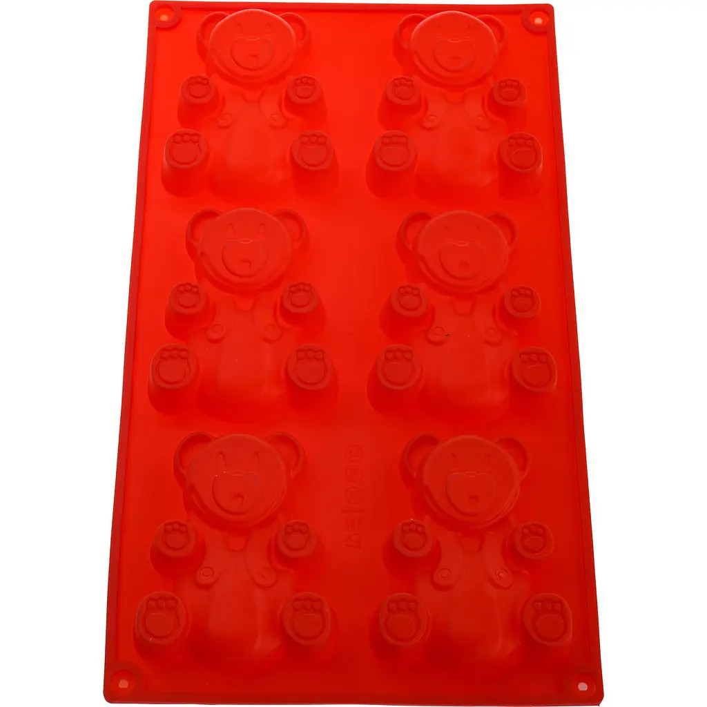 Силіконова форма-планшет для випічки Ekodeo Ведмедик червона (P89902) - фото 2