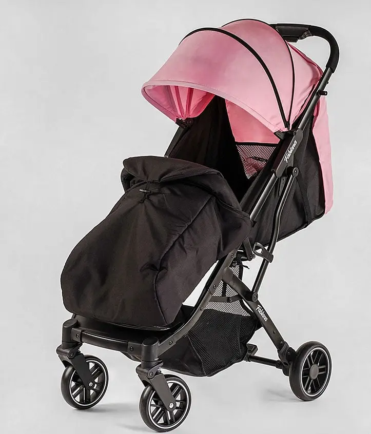 Коляска прогулянкова дитяча 65102 JOY Fabiana, колір рожевий, рама сталева, футкавер, підсклянник, телескопічна ручка (6989180360149) - фото 6