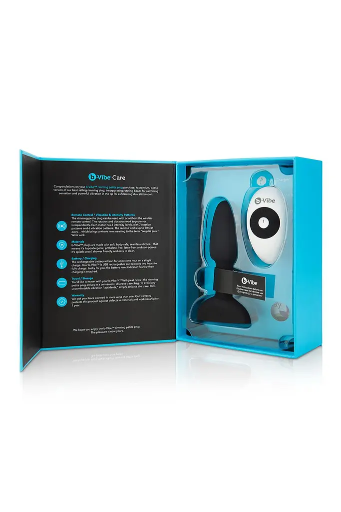 Анальная пробка B-Vibe Rimming Plug Petite 12.4 см (черный) - фото 3