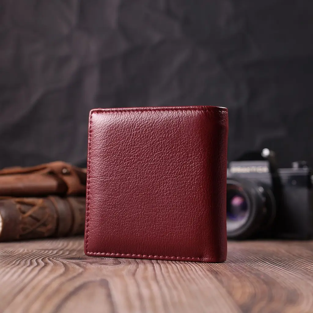 Невеликий жіночий гаманець з монетницею з натуральної шкіри ST Leather 22544 бордовий - фото 7