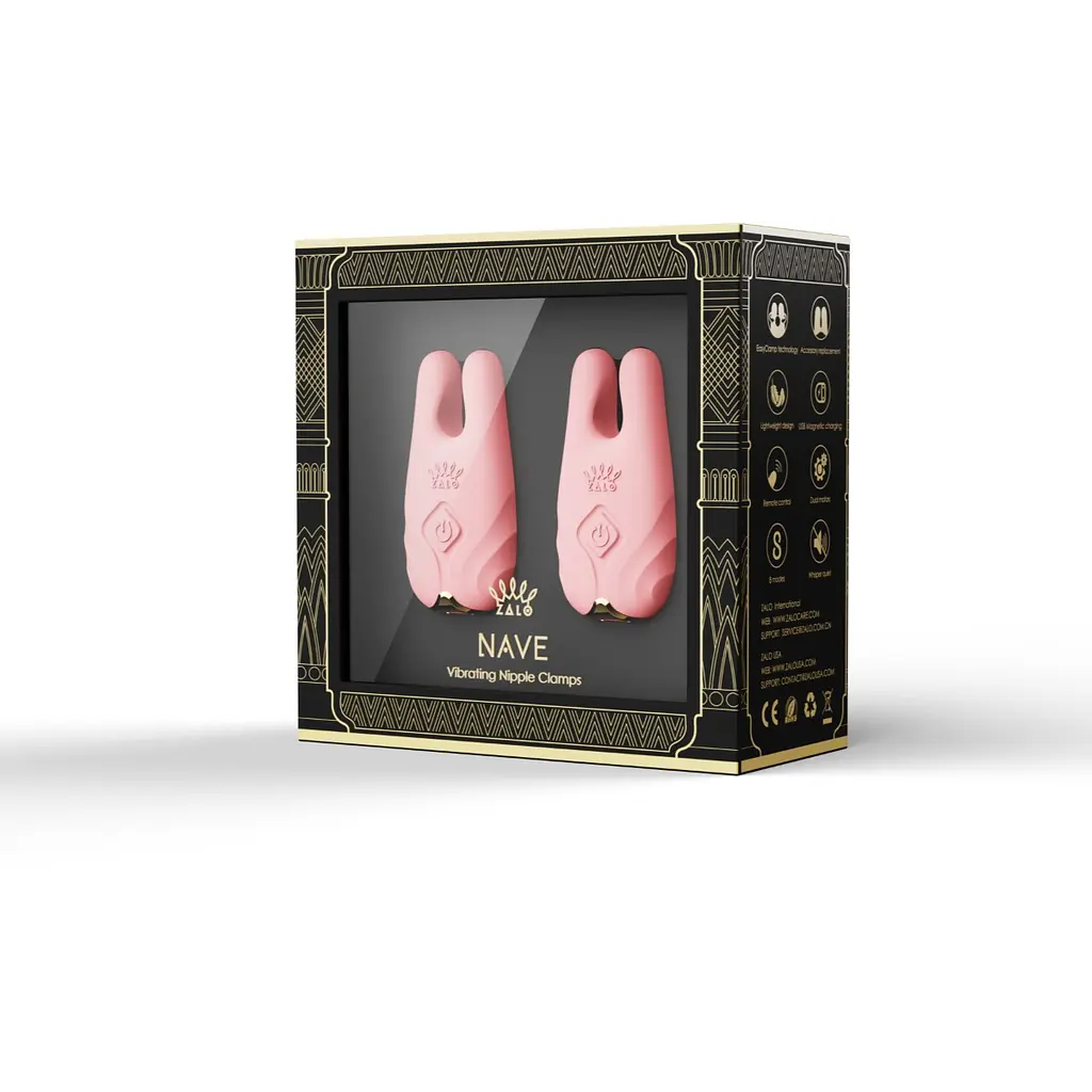 Вібратор для грудей Zalo Nave Obsidian 6.3 см рожевий - фото 15