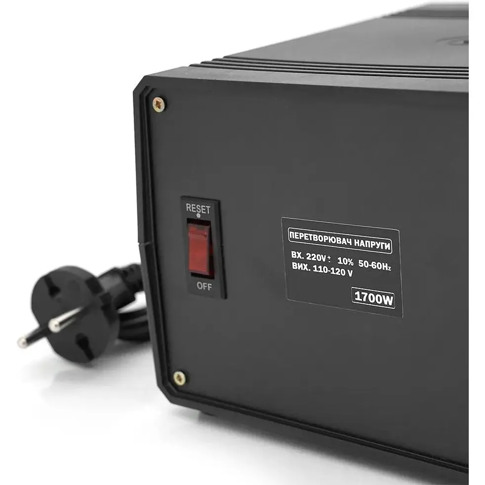 Перетворювач напруги понижуючий Merlion PN-1700, Input 220 V/Output 110V, 1700W, трансформаторний - фото 2