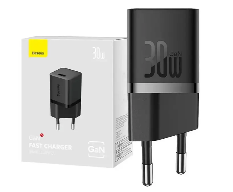 Сетевое зарядное устройство для Baseus GaN5S Fast Charger 1C 30 W EU P10162504113-00 Черный - фото 4