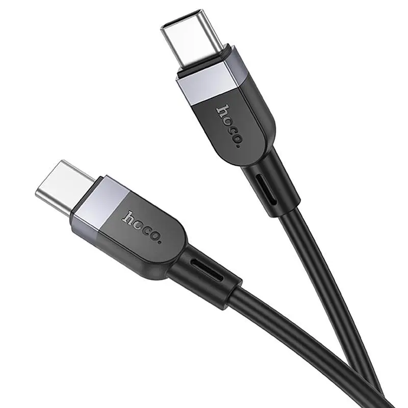 Дата кабель Hoco X109 Energy silicone Type-C to Type-C 60W (2 м) Black - фото 4