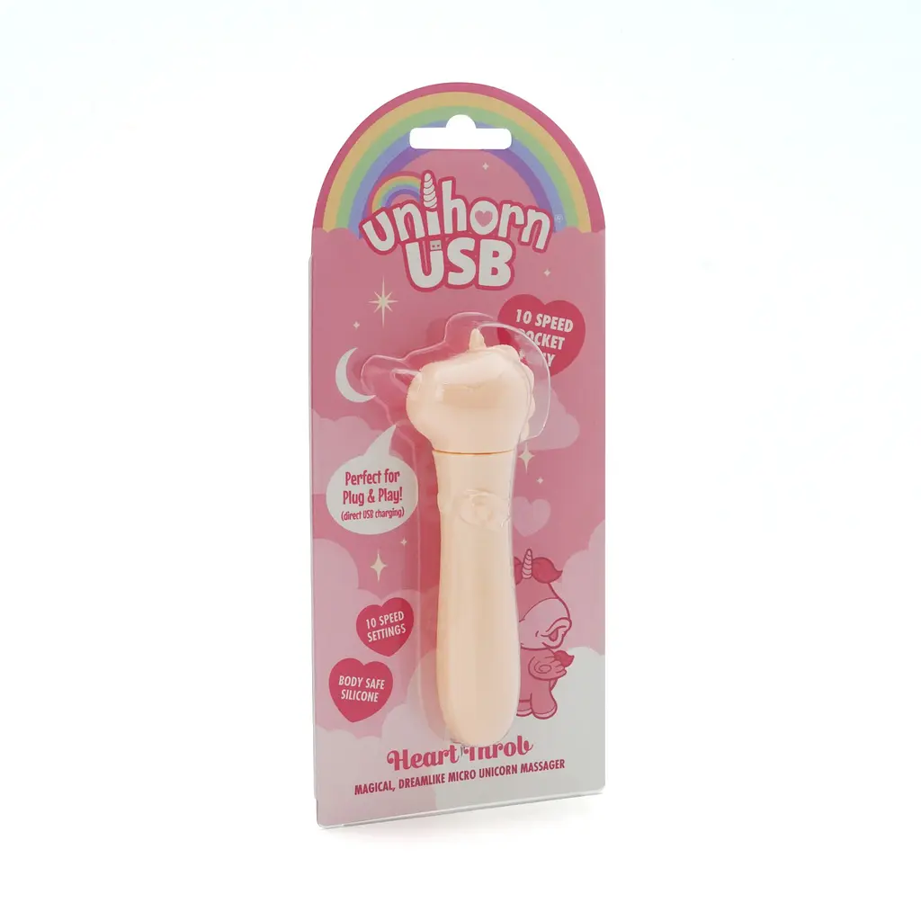Вібратор-єдиноріжка Unihorn USB Bullet - Heart Throb, віброкуля, USB-зарядка, 10 режимів - фото 4