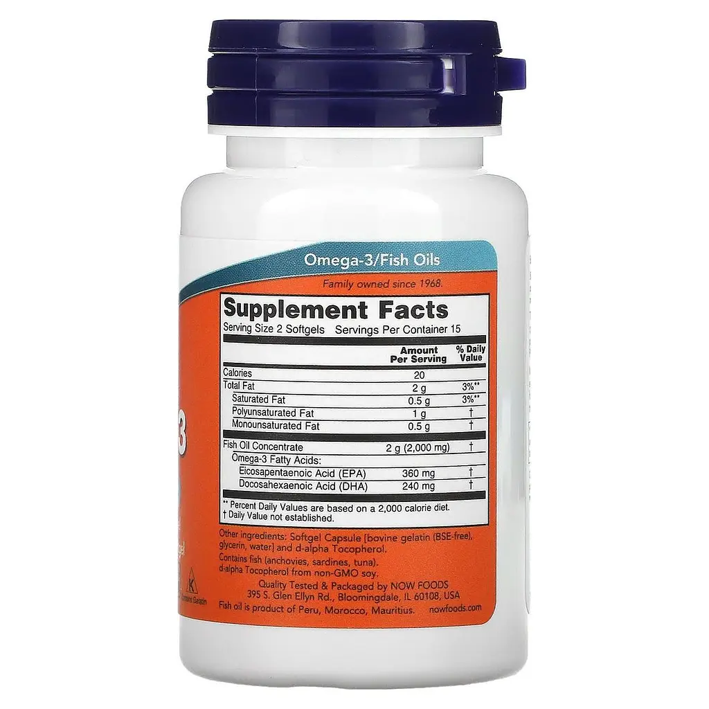 Омега-3 Now Foods Omega-3 30 гел капс - фото 2