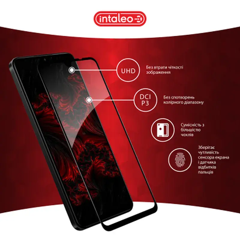 Скло захисне Intaleo Full Glue Xiaomi Redmi 14C Black (1283126598722) - фото 4
