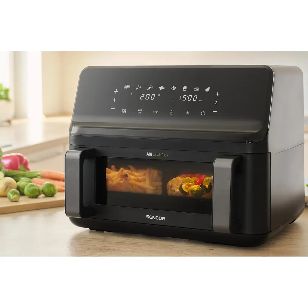 Мультипечь Sencor Dual Vita Fryer черный 9 л 2700 Вт (SFR9650BK) - фото 7