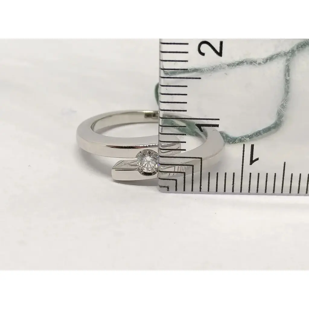 Золоте кільце ЮЗ "Багет" з діамантом. Артикул 15041/1 16,5 - фото 4