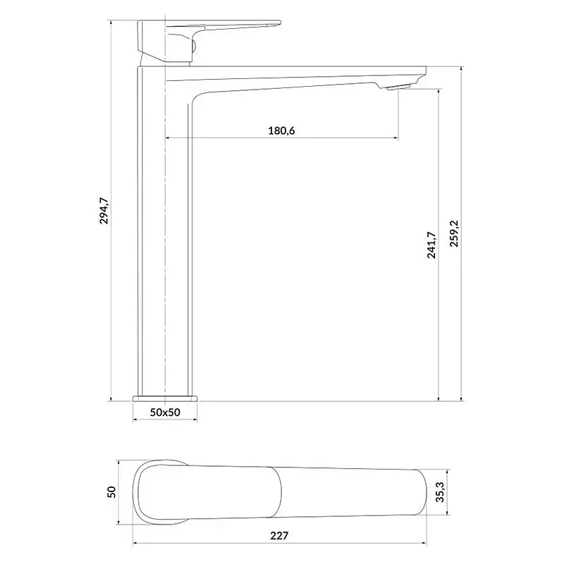 Змішувач для умивальника Cersanit Larga S951-392 високий одноважільний Хром 30412 - фото 2