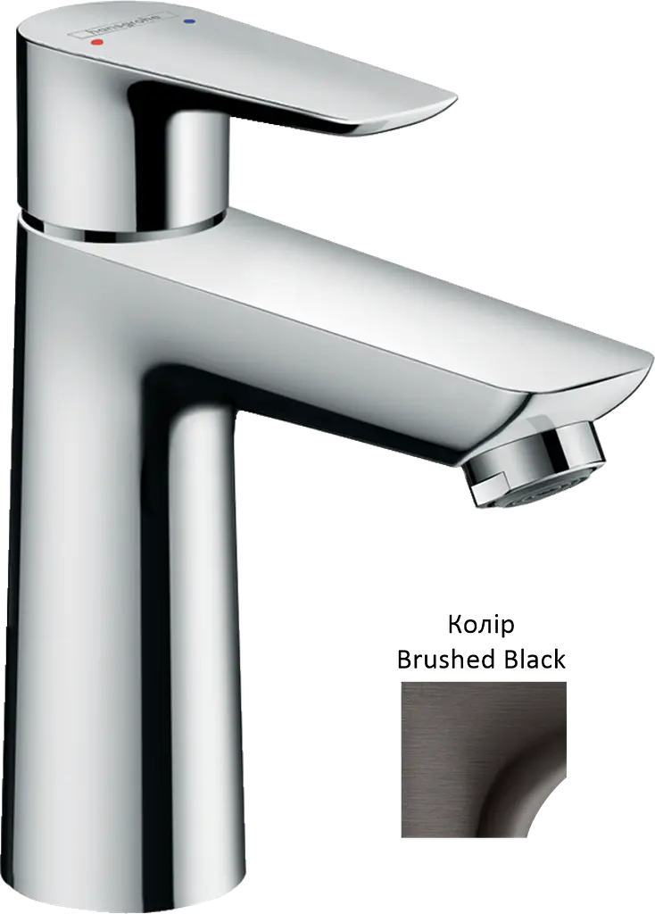 Змішувач Hansgrohe Talis E 110 для умивальника з донним клапаном pop-up Brushed Black 71710340 Шліфований чорний хром - фото 2