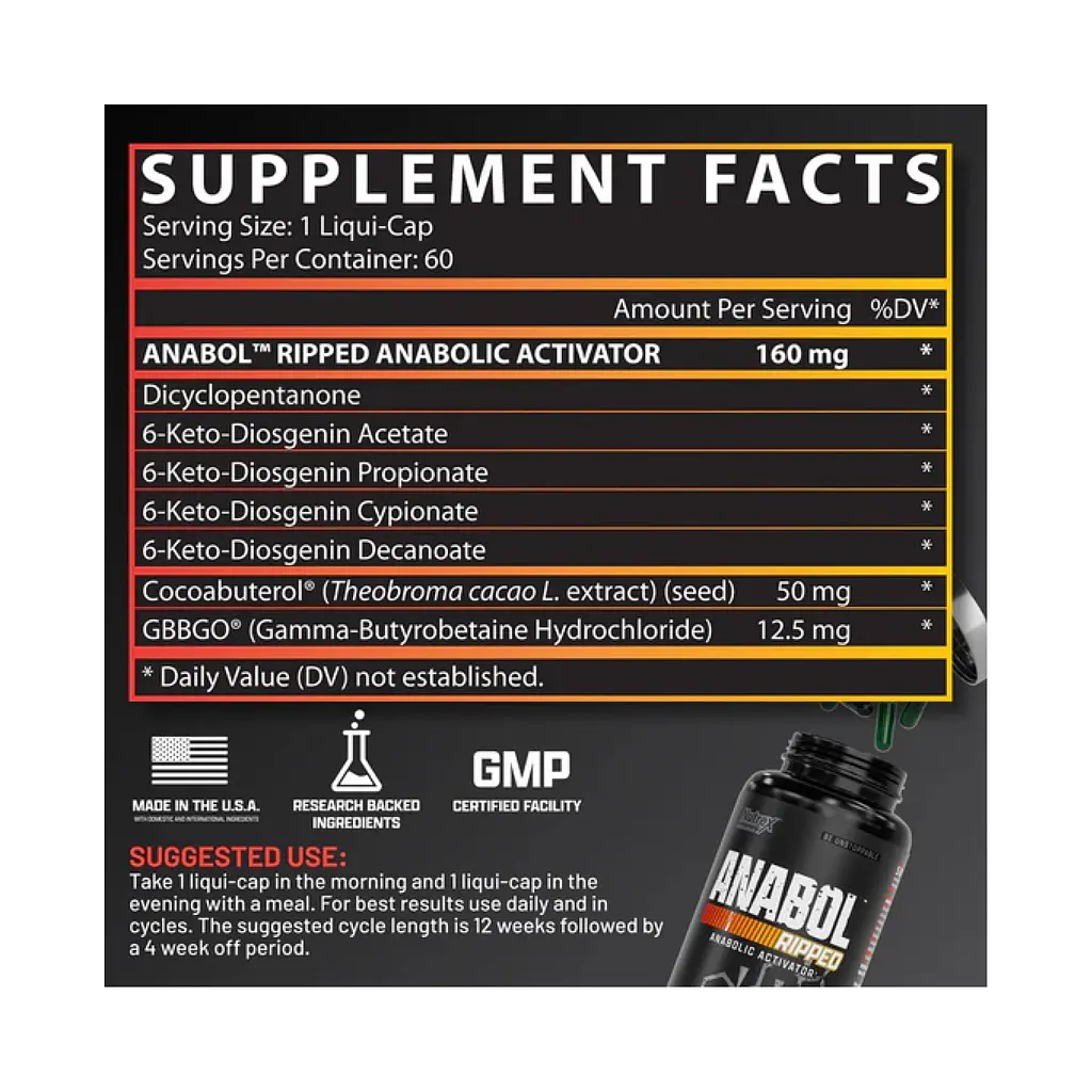 Жироспалювач Nutrex Research Anabol Ripped 60 капсул - фото 2