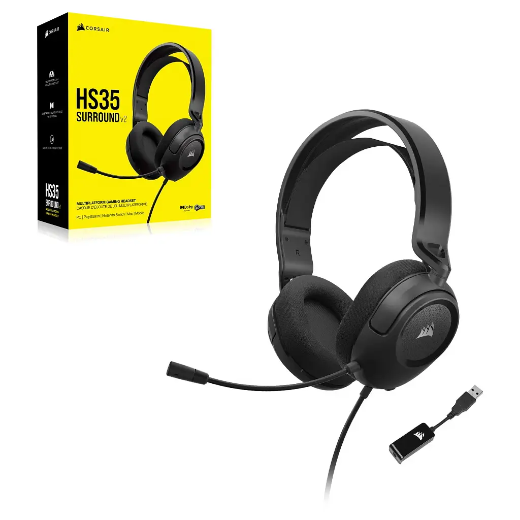 Навушники Corsair HS35 Surround v2 Multiplatform Gaming Carbon CA-9011386-EU - фото 2
