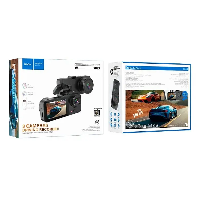 Автомобільний відеореєстратор HOCO DI63, Black, Box - фото 7