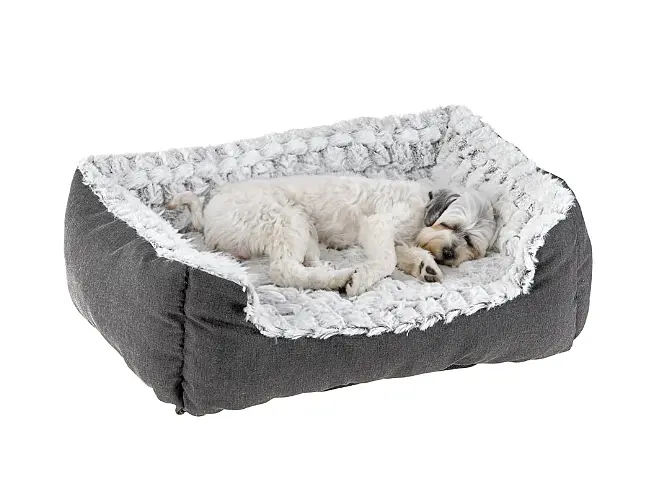 Лежак для собак і котів Ferplast Sweetie 55 зі штучним хутром сірий 55x48x18 см 81064599 - фото 7