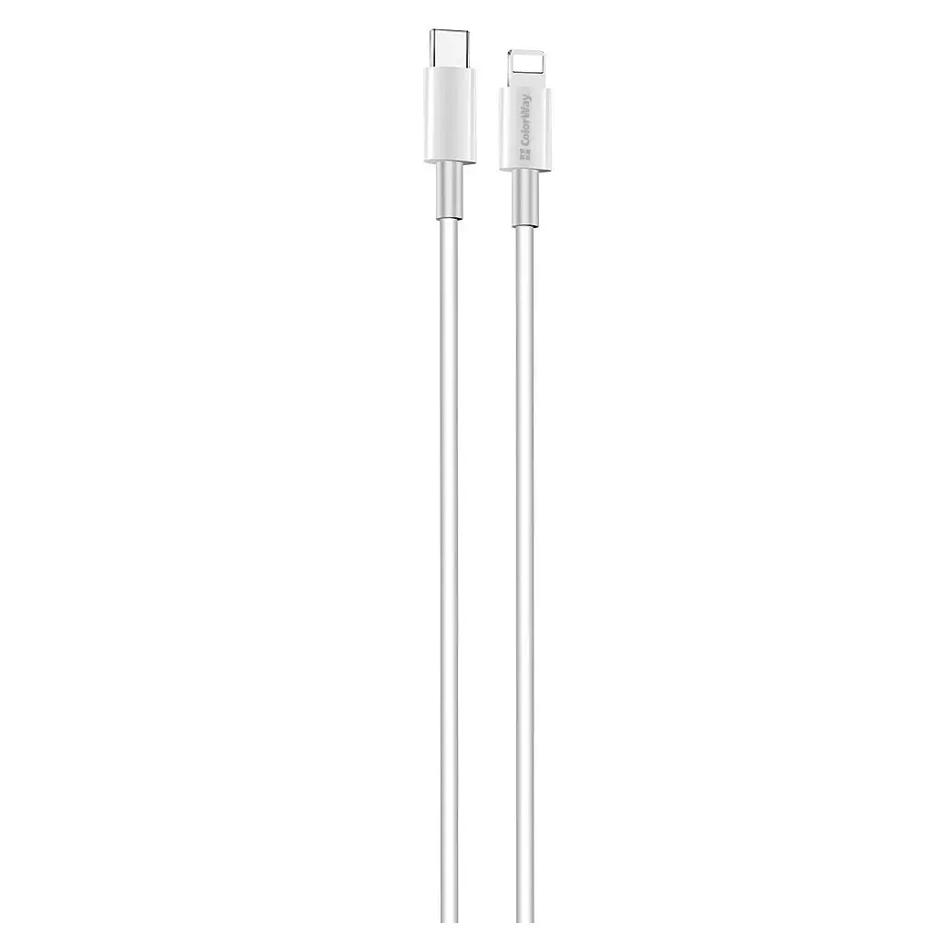 Дата кабель USB-C to Lightning 1.0m 3A white ColorWay (CW-CBPDCL032-WH) - фото 2