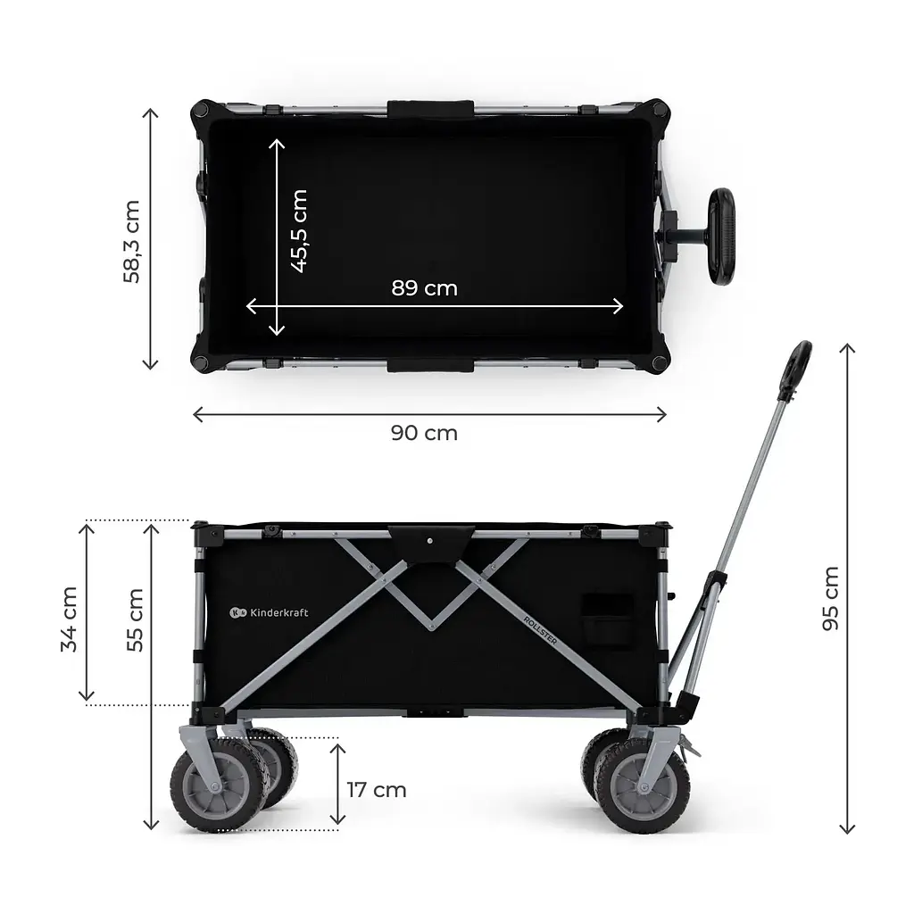 Сложная туристическая тележка Kinderkraft Rollster Mystic Black (KSROLL00BLK0000) - фото 6