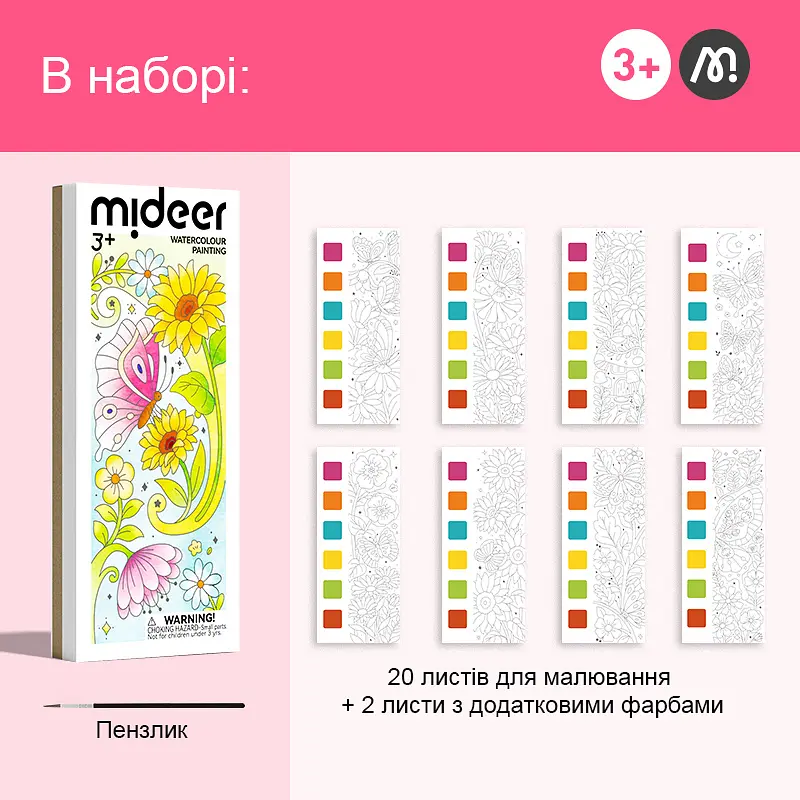 Набір для акварельного живопису Mideer Квіти та метелики (MD4248) - фото 2
