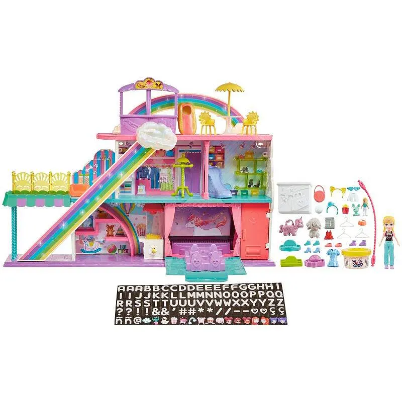 Ігровий набір Polly Pocket Sweet Adventures Rainbow Веселковий торгівельний центр (HHX78) - фото 3