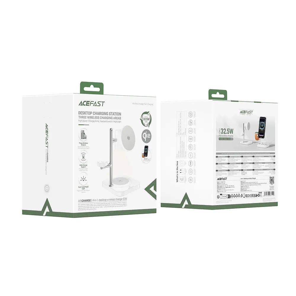 Бездротове зарядне пристрій ACEFAST E39 desktop 4-in-1 wireless charging holder Білий - фото 2