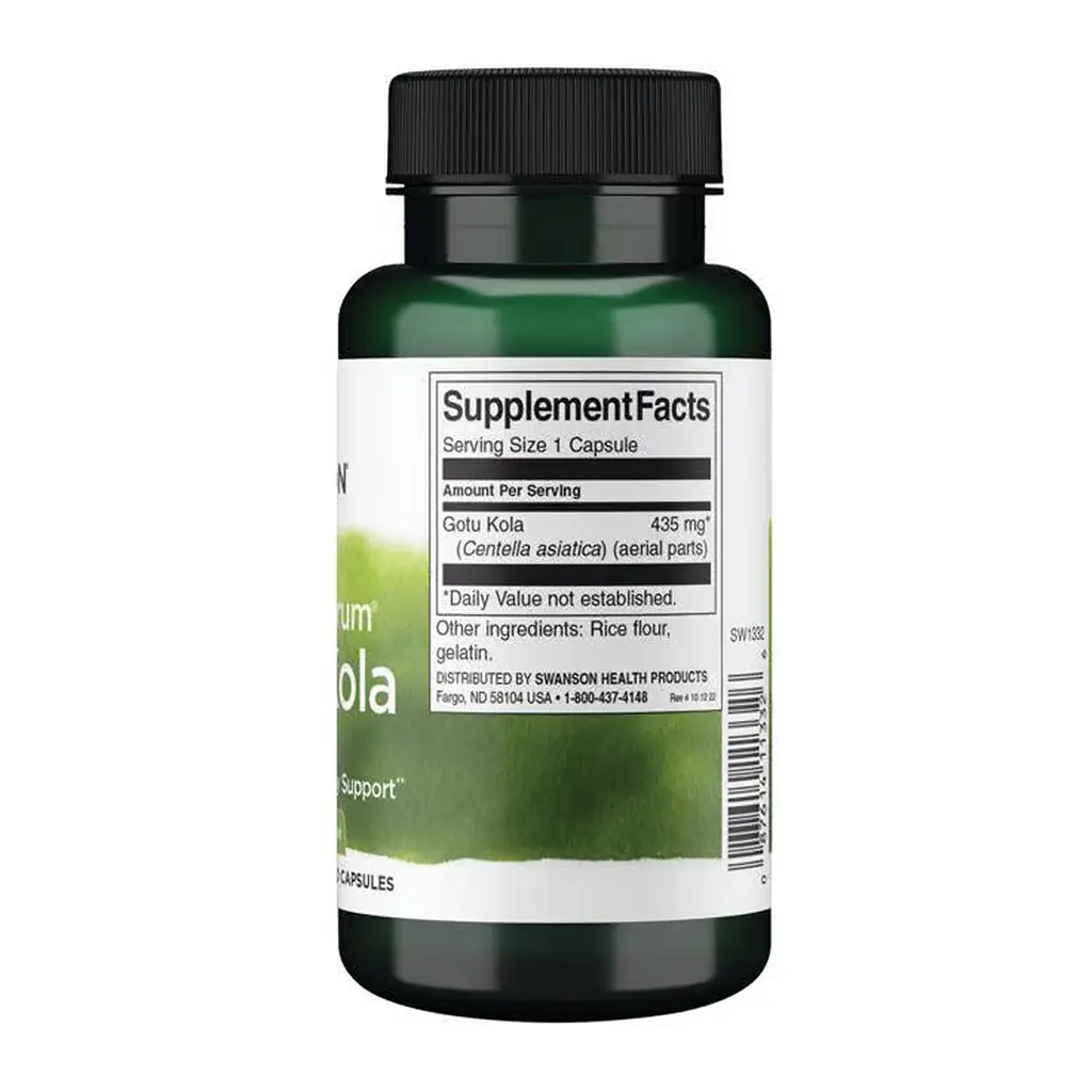 Екстракт для покращення пам'яті Готу Кола Swanson (Full Spectrum Gotu Kola) 435 мг 60 капсул - фото 2