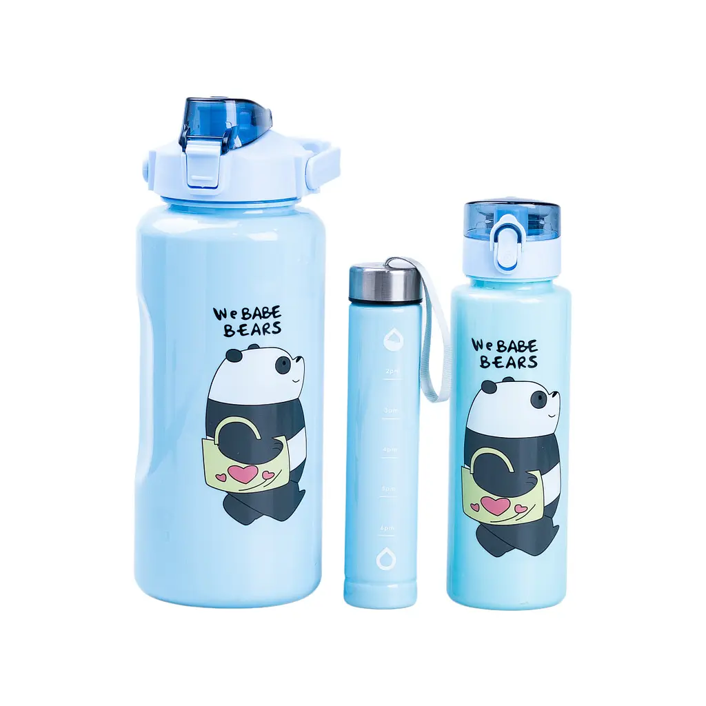 Набір пляшок для води We Bare Bears Tote Life Панда 300/700/2000 мл синій HPZSB120014BL - фото 4