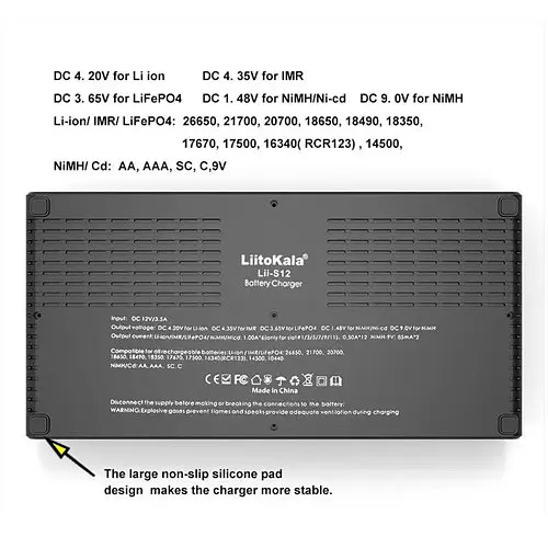 Зарядний пристрій LiitoKala Lii-S12 для акумуляторів АА, ААА, 18650, 21700, 26650 Li-ion, Ni-MH, Ni-Cd, LiFePO4, Крона 9В (19421) - фото 5