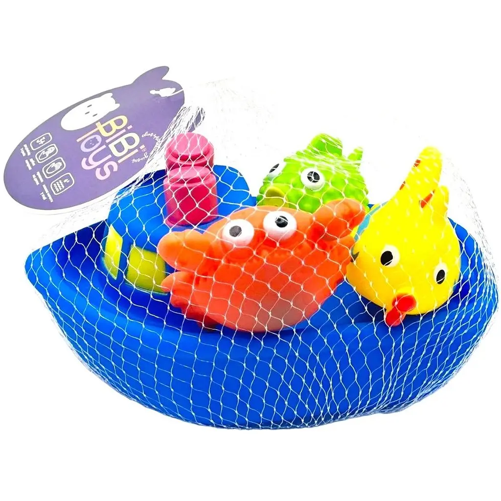 Набір іграшок для купання Bibi Toys Кораблик і морські мешканці 4 шт. (761049BT) - фото 4