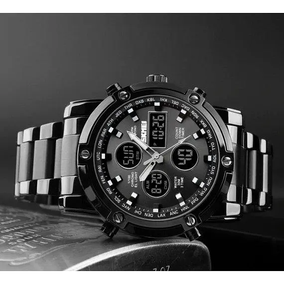 Чоловічий наручний годинник Skmei Molot Limited AllBlack (Чорний) - фото 7