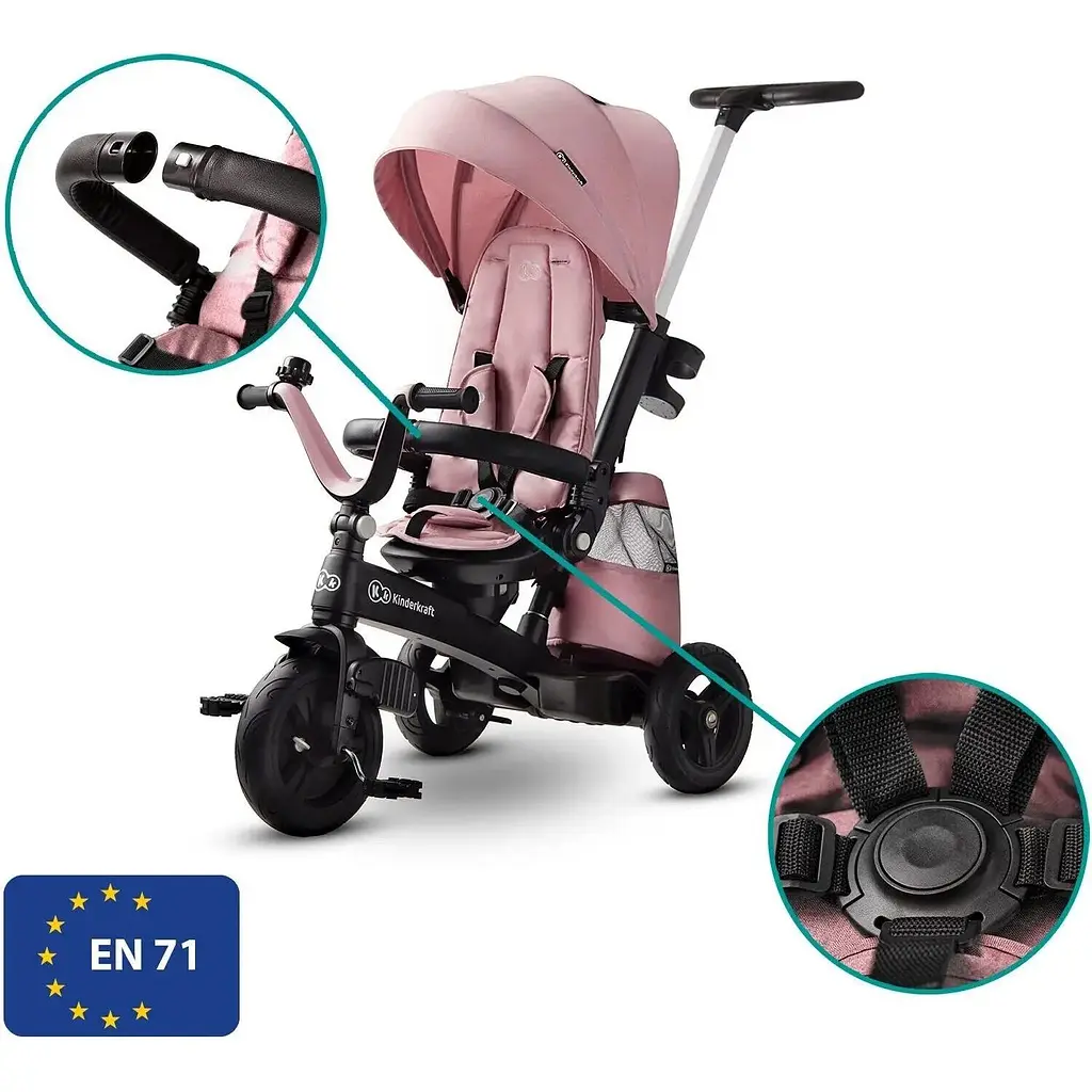 Трехколесный велосипед Kinderkraft Easytwist Mauvelous Pink розовый (KKRETWIPNK0000) - фото 11