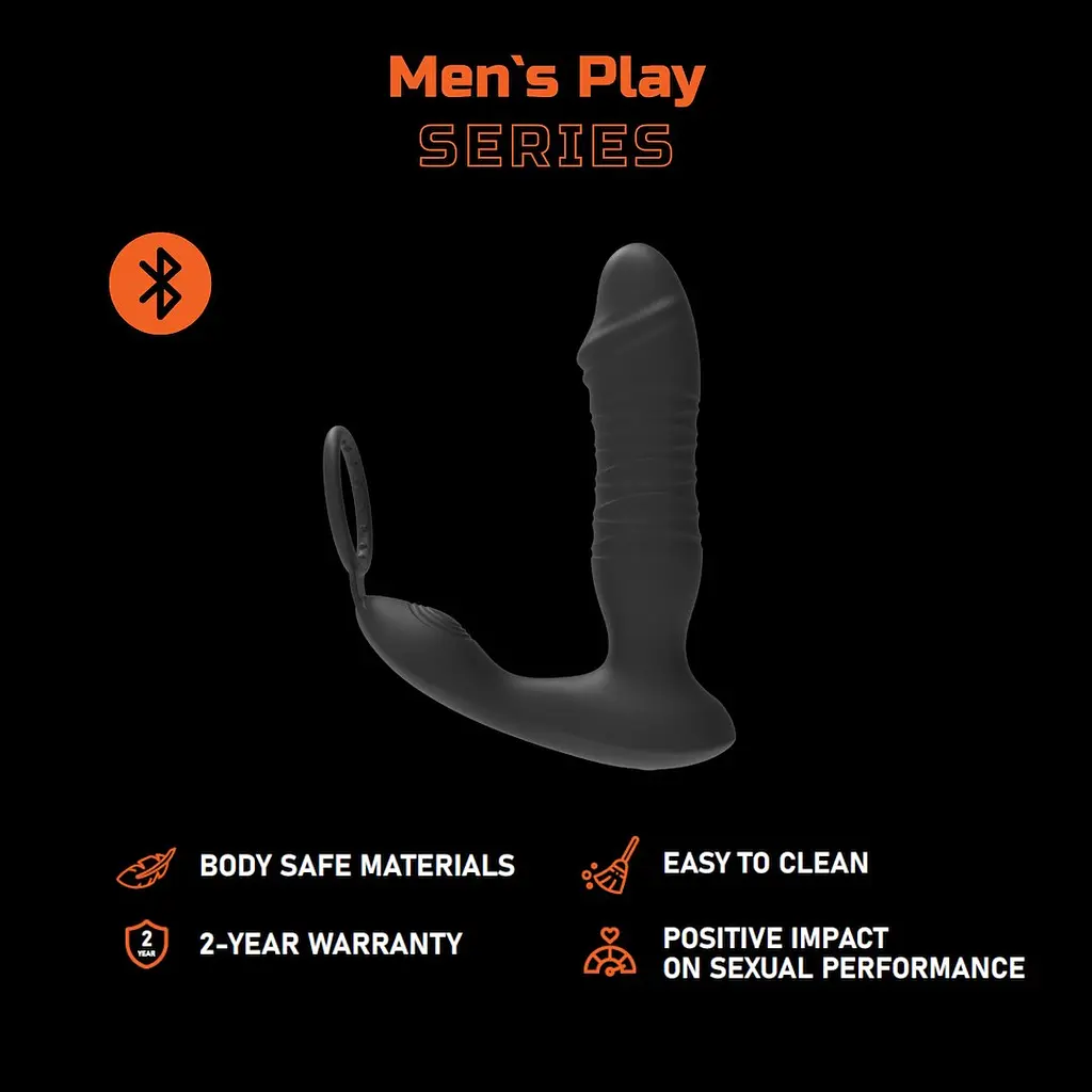Стимулятор простати Erospace Men's Play B5, 17.3 см чорний - фото 2