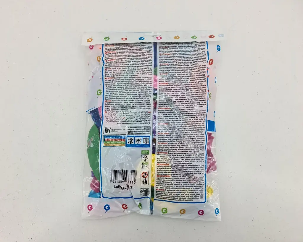 Латексна кулька, Gemar, З Днем Народження, пастель, асорті, 8 дюйм (21 см), 100 штук, для свят і фотозон - фото 2