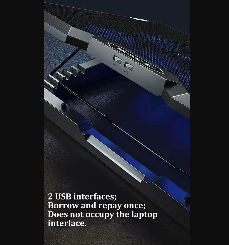 Охолоджувальна підставка для ноутбука до 17.3 дюймів Ice Coorel K-10 8xfans 2xUSB LCD RGB - фото 10