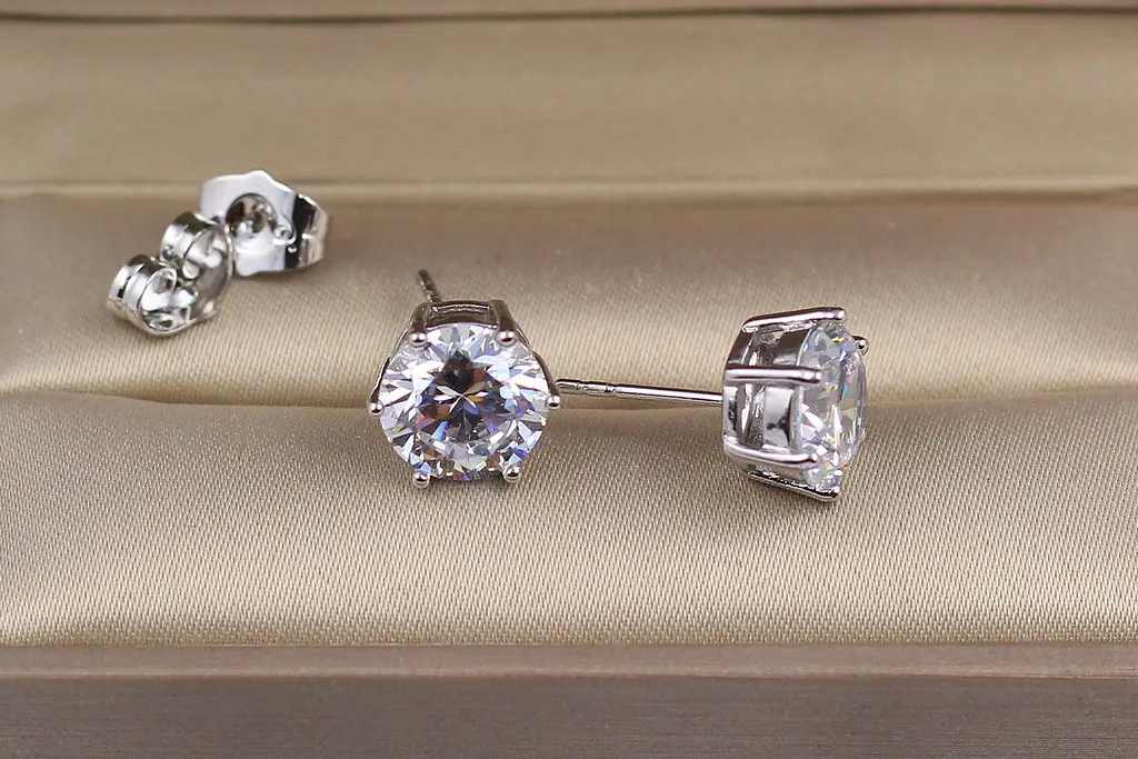 Сережки гвоздики Xuping Jewelry на шість кріплень 9 мм сріблясті - фото 2