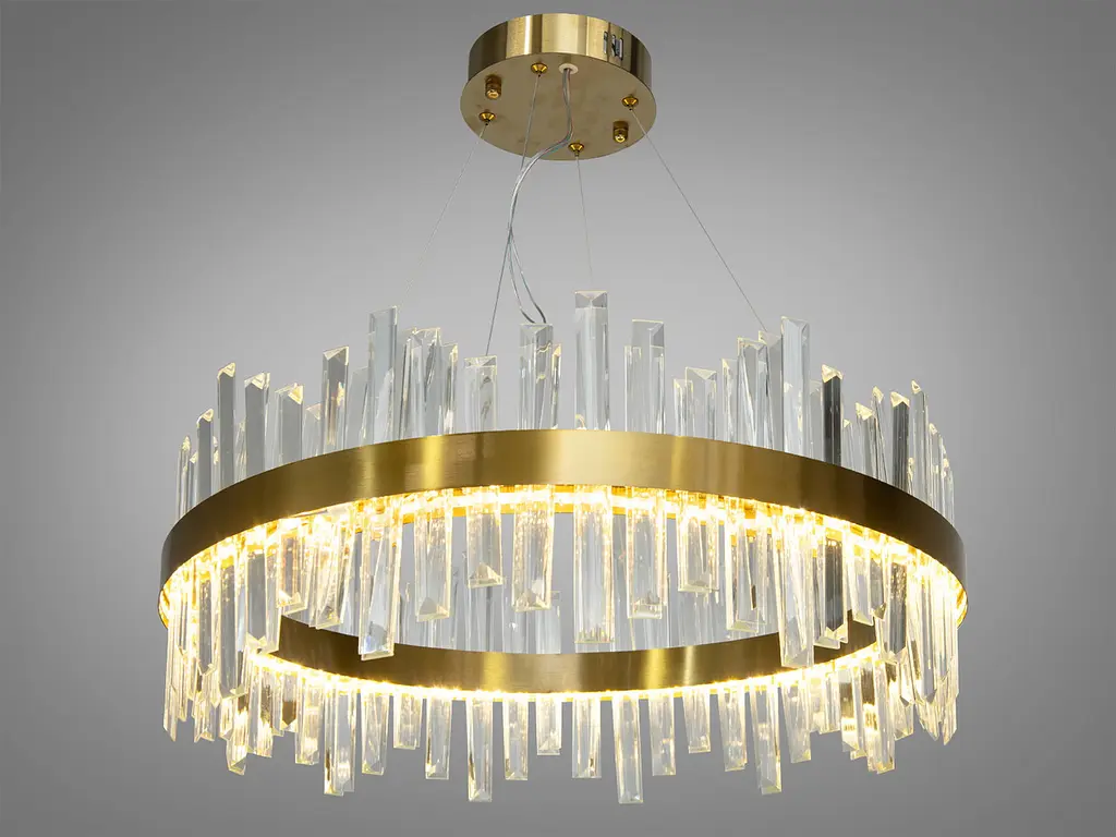 Підвісна LED-люстрацвіт латунь Diasha 836/600BR кришталева, 135 Вт, 58 см, 14-20m2 - фото 5