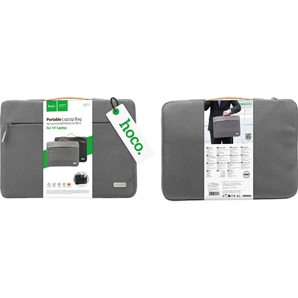Сумка для ноутбука Hoco GT7 Extraordinary Series Laptop Bag 14` Space Gray [150049] - фото 5