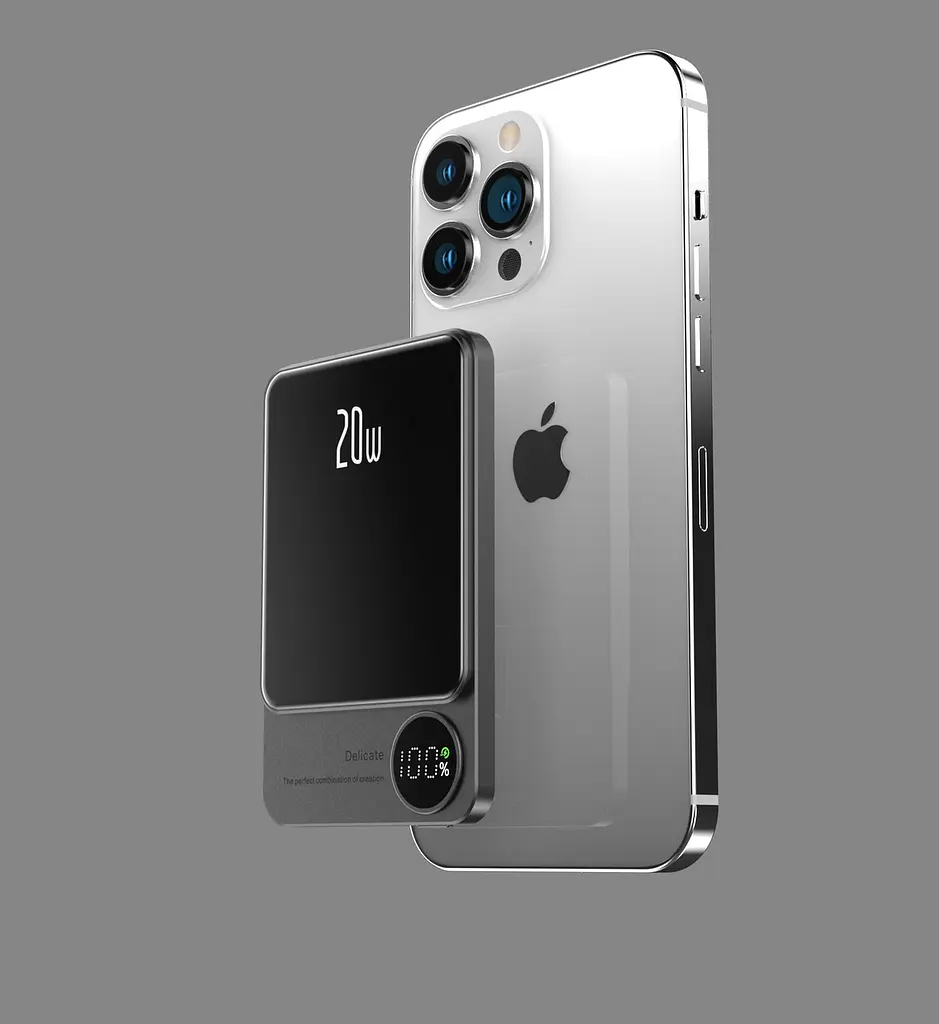 УМБ магнітна Mag Save з бездротовою зарядкою 10000 mAh 20 Вт для iPhone Сірий (Q920WPlus) Power - фото 3