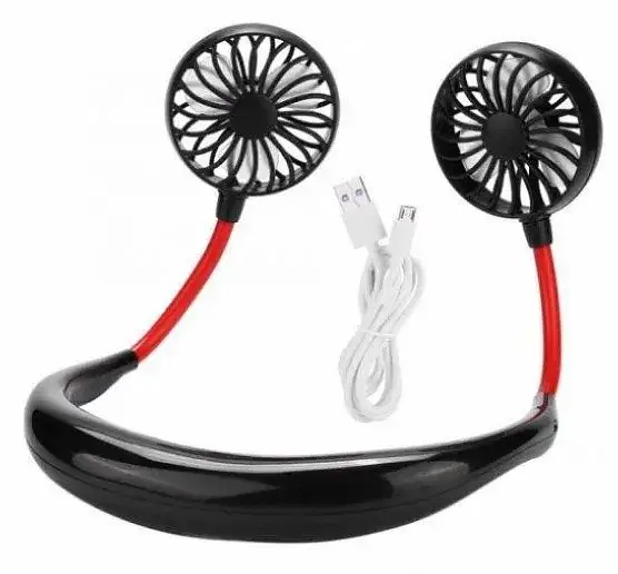 Вентилятор на шию портативний No Brand Neck Fan SN з акумулятором Чорний (2104618574) - фото 3