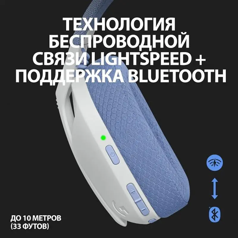 Навушники Logitech з мікрофоном G435 LIGHTSPEED White (981-001074) - фото 4