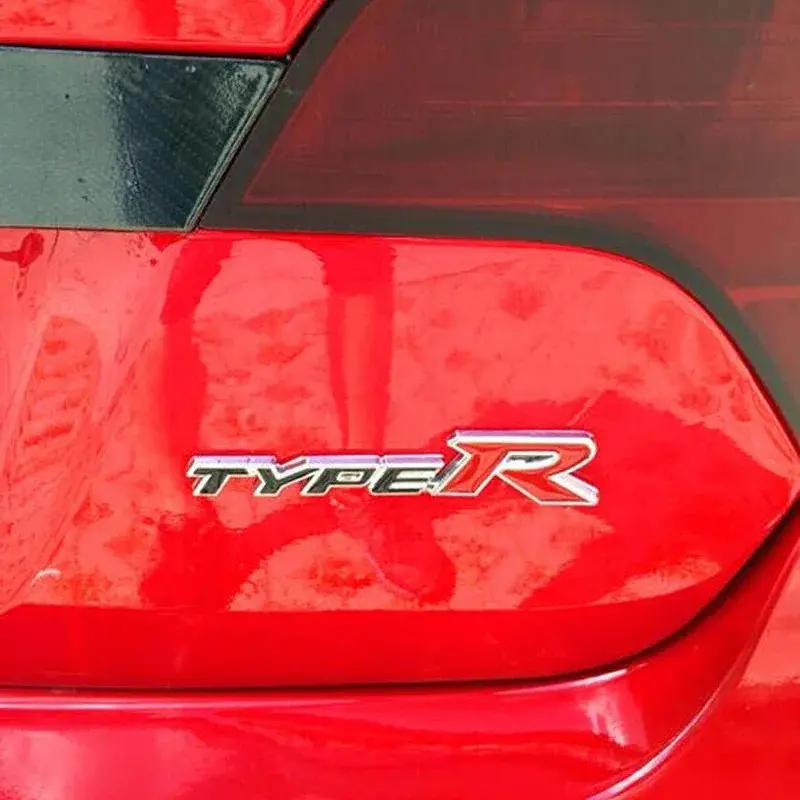 Емблема напис typeR для Honda Чорна+Червона 148х32мм метал (на скотчі) - фото 2