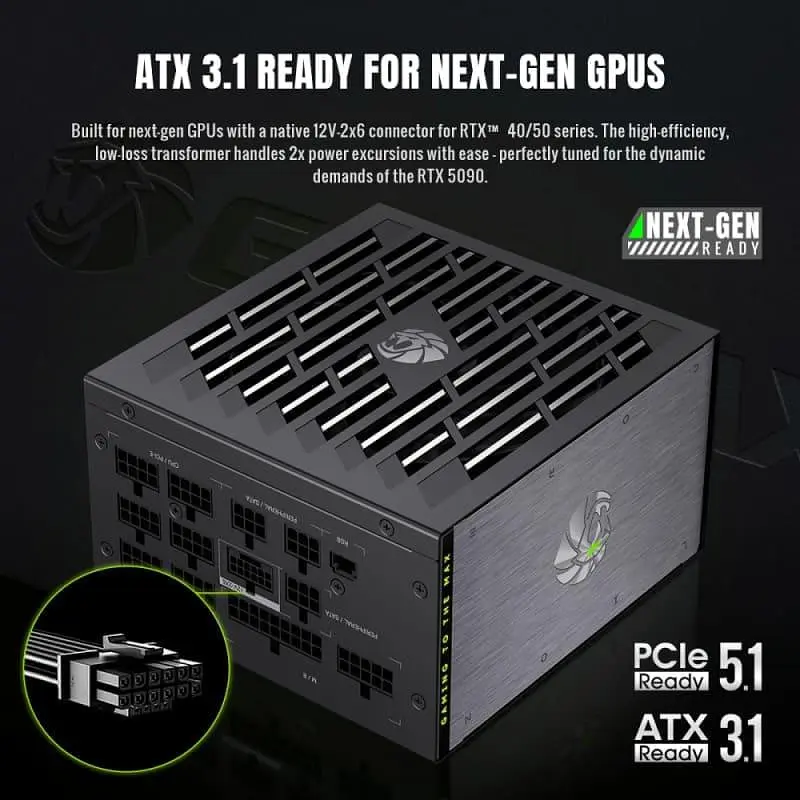 Блок питания GameMax Lion core 1200P 1200W ATX 3.1 80+ Platinum (Lion core 1200P) - фото 9