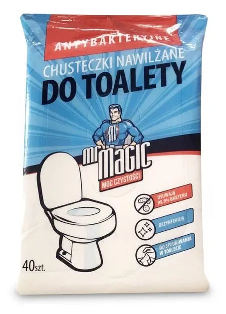Серветки антибактеріальні Mr. Magic Antibacterial для чищення унітазу 40 шт