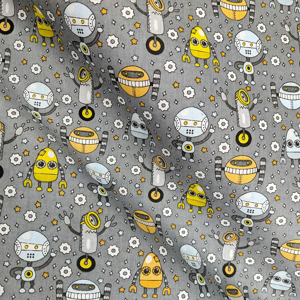 Простирадло Cosas на резинці 120х200 robots, сірий (RobotsMinionsGrey_120x200x20) - фото 5